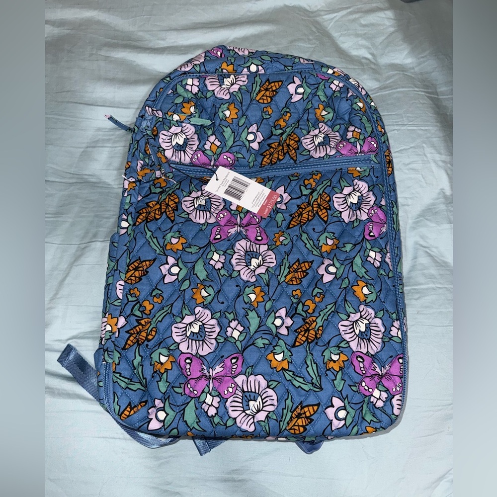🦋 NWT Vera Bradley Lay Flat Travel Backpack + Laptop Compartment: Wild Prairie